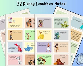Printable Disney Lunchbox Notes, Cute Cards for Kids