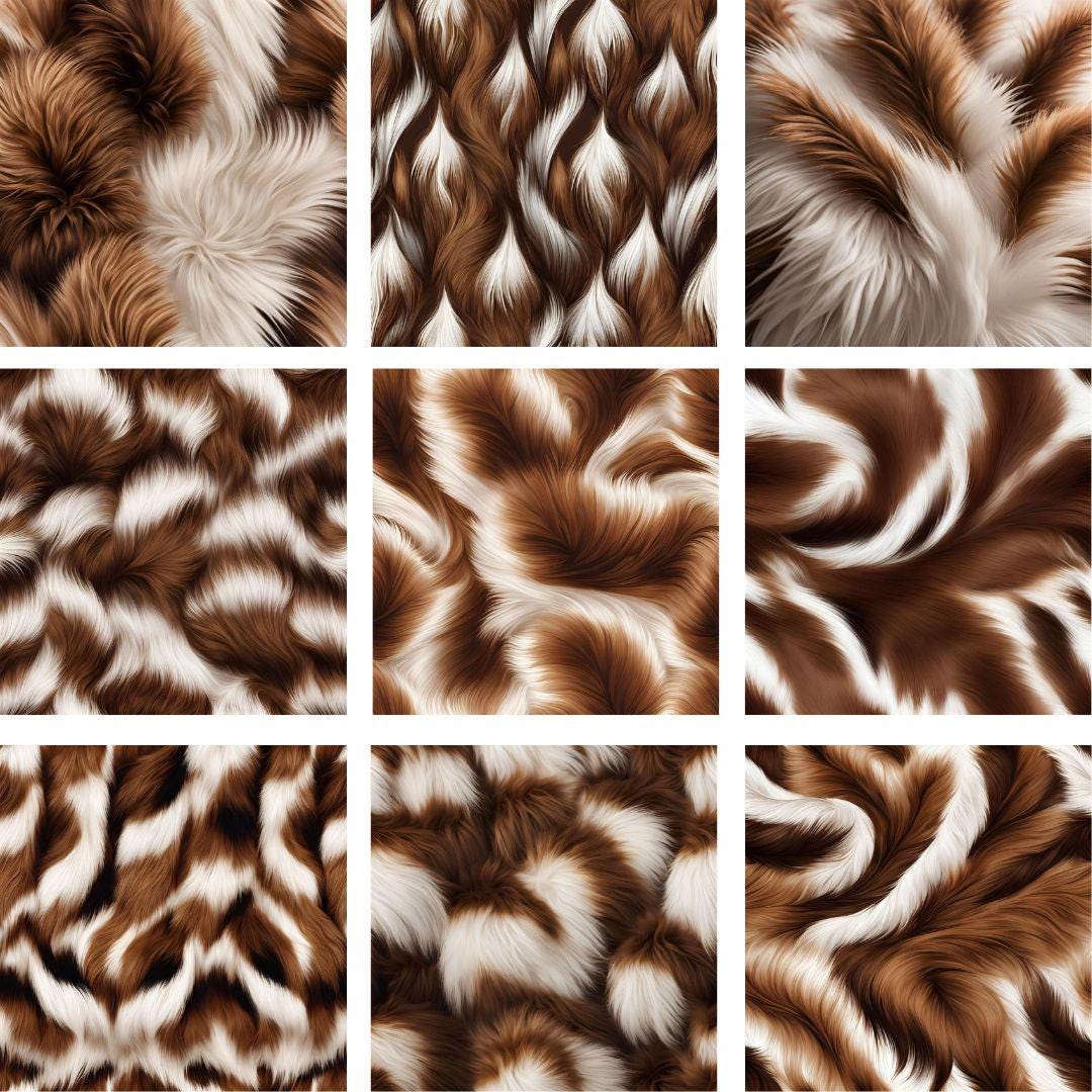 Fur Pattern Samples Brown Luxurious Fur Set of 25 |seamless Patterns |instant Download ...