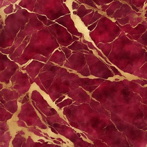 May include: Red and gold marble background with a swirling pattern. The background is a deep red with gold veins running through it.