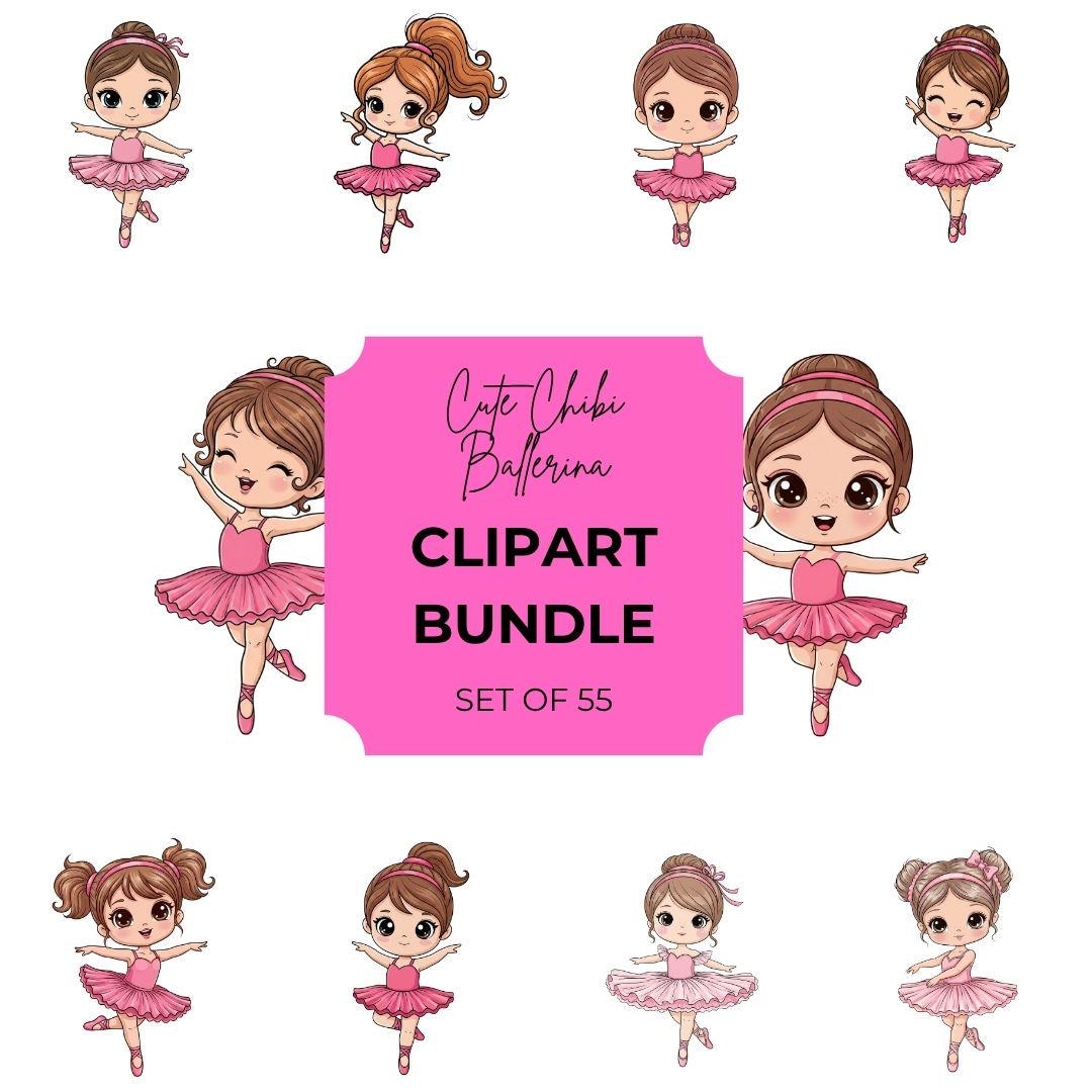 Chibi Ballerina PNG Bundle: 50+ Sublimation Designs (instant Download ...