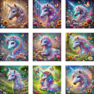 Cute Glitter Unicorn Set Of 20 |Seamless Patterns |Instant Download | Printable Digital Paper
