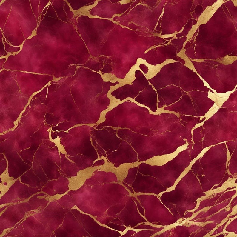 Ruby and Gold Marble Seamless Pattern Set (digital Download) - Etsy