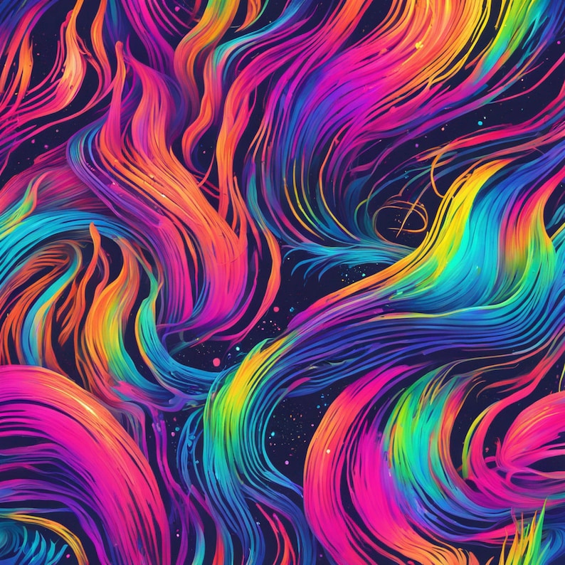 Neon Rainbow Pattern Rave Neon Rainbow Pattern Set: Printable Digital Paper (instant Download) - Etsy