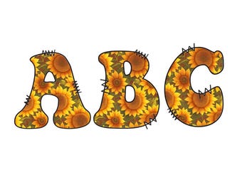 Sunflower Doodle Alphabet Set