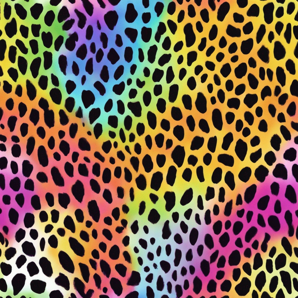 Gorgeous Rainbow Cheetah Print Set of 10 |seamless Patterns |instant ...