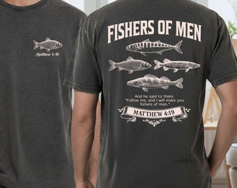 Comfort Colors Fishers of Men Shirt, Christian Sweatshirt, Outdoors Faith Shirt, Jesus Tee