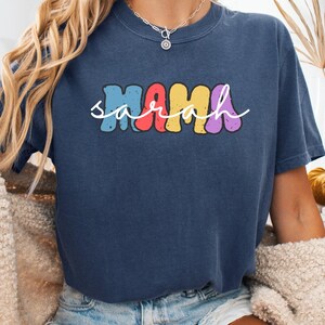 Personalized Mama Comfort Colors T Shirt and Sweatshirt – Retro Custom Name Design