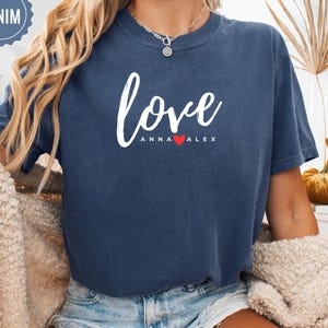 Custom Love Valentine Shirt, Personalized Valentine&#39;s Day Gift, Couples Matching Tee Custom, Love Valentine Shirt, Valentine Shirt