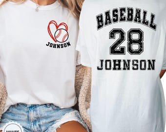 Personalized Baseball Mom Shirt: Custom Player Number, Game Day Tee