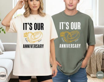 It's Our Anniversary Couple Shirt, Couple Anniversary Shirt, Personalized Anniversary Sweatshirt, Wedding Gift For Couple, Engagement Shirt