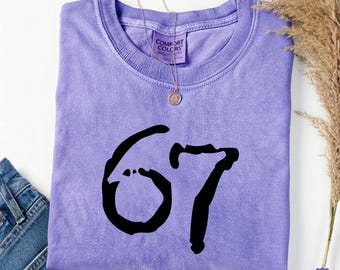 Comfort Colors® Six Seven 6 7 Meme Shirt, Six Seven Sweatshirt, Trendy Shirt, Funny Number Gen Z shirts Gen Z Gifts, 67 Couples Tee