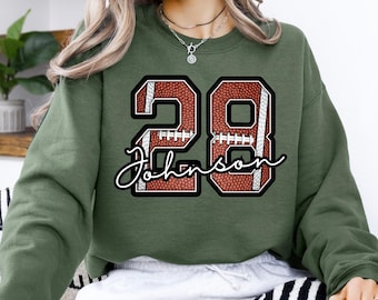 Comfort Colors® Custom Number Shirt, Game Day Football Sweatshirt, Custom School Team Number Shirt, College Football Number Tee