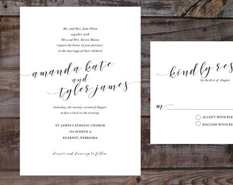 Modern Wedding Invitations, Unique Wedding Invitations, Wedding Invitation Templates, DIY Wedding Invitations, Calligraphy Invitations