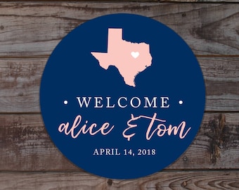 Texas stickers, wedding stickers, welcome bag sticker, welcome sticker, gift bag label, gift bag stickers, favor stickers, state sticker