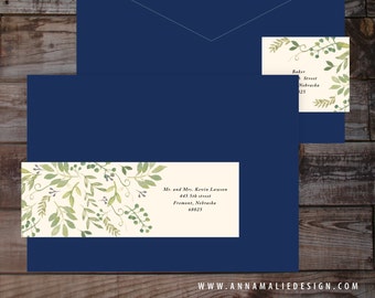 Wrap around label, address label, guest addressed label, wedding address label, watercolor label, floral label, mailing label, recipient