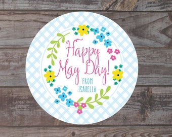 May Day sticker, May Day basket, May Day gift sticker, May Day basket sticker, school May Day label, basket label, gift label