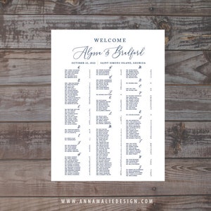 Modern alphabetized wedding seating chart, guest seating chart, please find your seat, table seating assignments, wedding reception signage