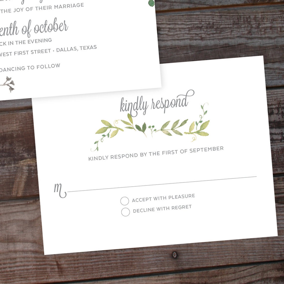 Floral Wedding Invitations Watercolor Wedding Invitations Etsy