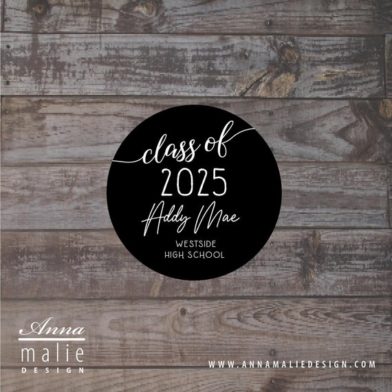 Graduation party sticker, Class of 2025, party favor label, class of '25, graduation gift bag,  high school college graduation party sticker