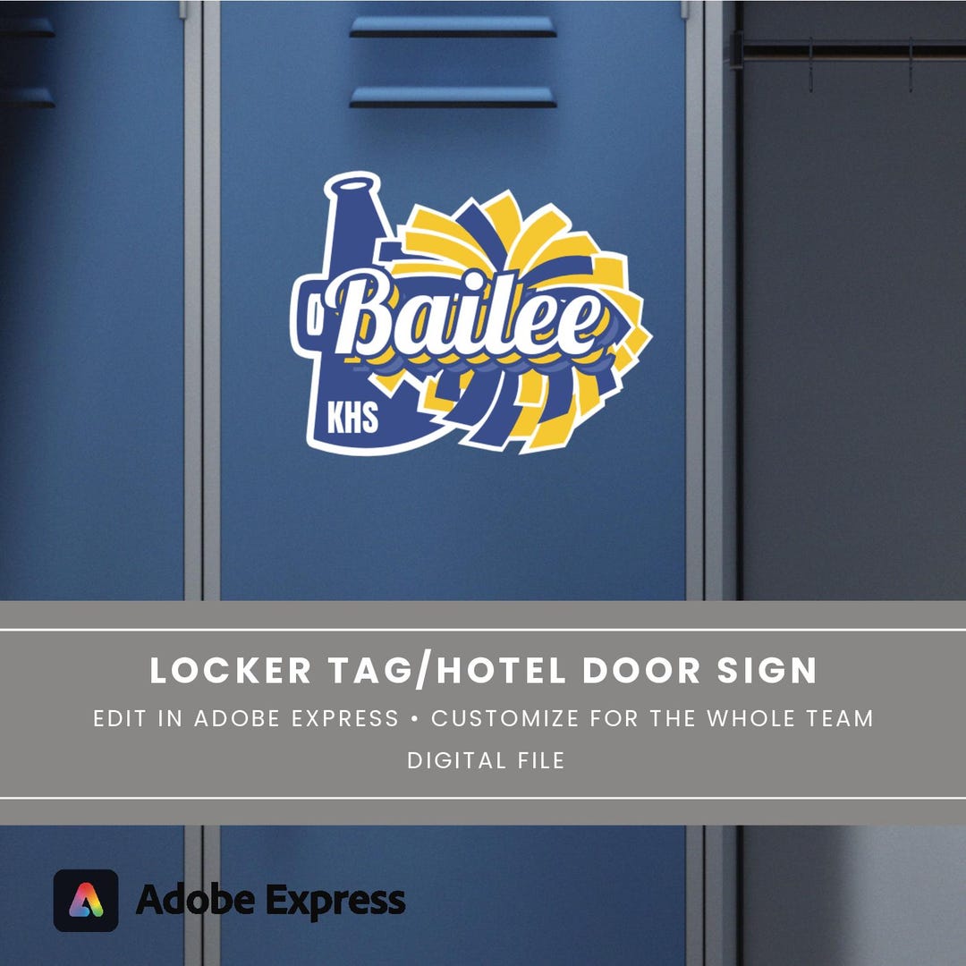 Cheerleader Locker Sign, Spirt Door Sign, Locker Decoration Name Tag ...