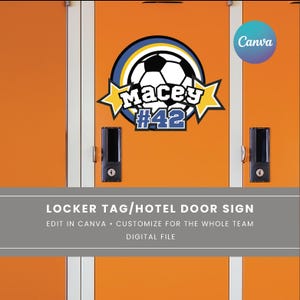 Basketball locker sign, Hotel door sign, Locker decoration name tag, Travel Team sign, Basketball Cutout Sign, Customized Canva Template