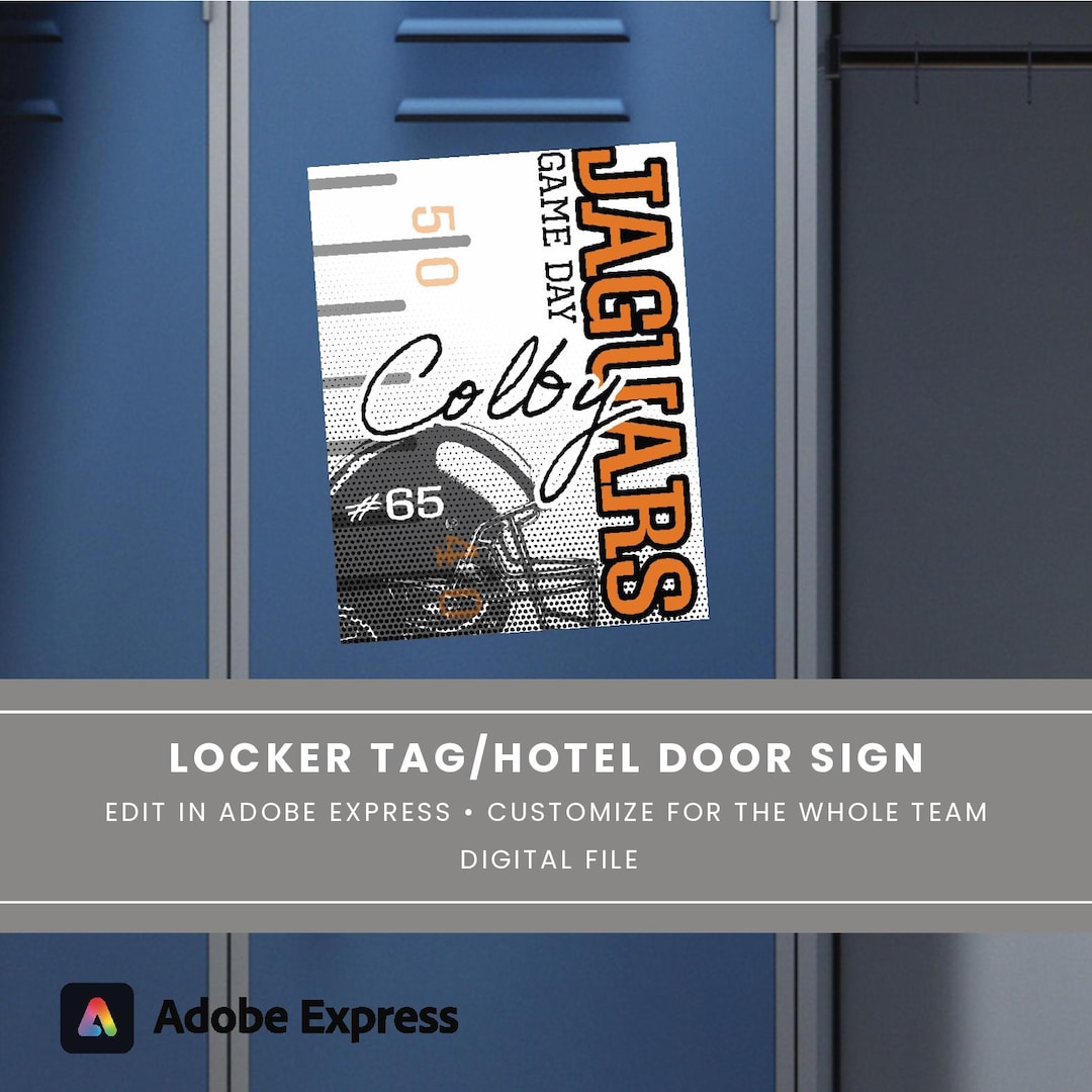 Locker Tag Sticker Personalized Football Locker Tag: Custom Team Sign (digital Download ...