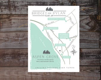 Wedding invitation map, Event map, Guest map, Driving Directions, wedding ceremony map, illustrated map, hand-drawn map, wedding maps
