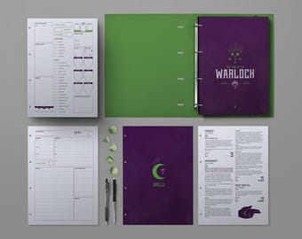 Printable DnD Warlock Character Journal | DnD Accessories | Digital Download for Dungeons and Dragons Players