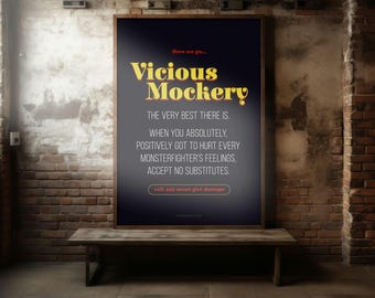 Printable DnD Wall Art - Vicious Mockery Spell | DnD Gifts, Posters, & Decor | Digital Download for Dungeons and Dragons Fans