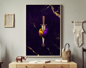 Printable Daggerheart Wall Art - Literal Dagger and Heart | Daggerheart Gifts, Posters, & Decor | Digital Download for Critical Role Fans