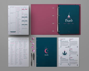 Printable DnD Bard Character Journal | DnD Accessories | Digital Download for Dungeons and Dragons Players