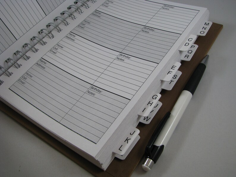 Address Book Unique Address Book Address Book With Tabs Etsy