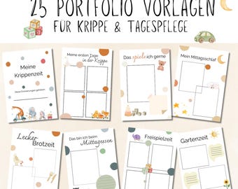 25 portfolio templates for nursery/daycare to print (Bundle 1)