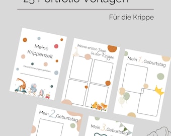 25 Printable Portfolio Templates for Nursery/Daycare (Bundle 1)