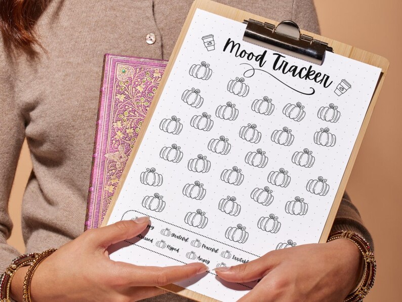 Fall Tracker Form Printable Fall Mood Tracker PDF, Halloween Mental Health Journal Page ...