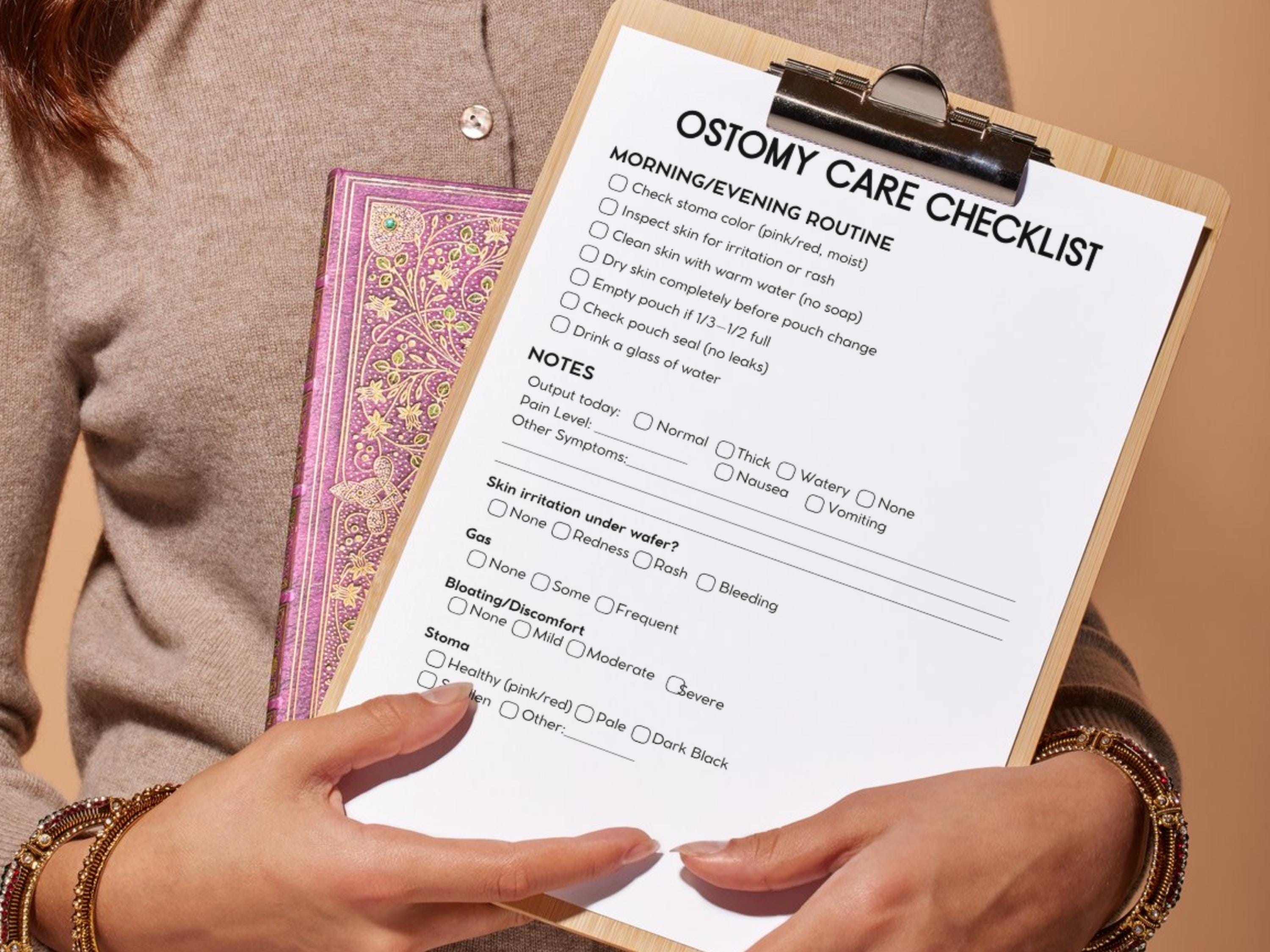 Printable Ostomy Checklist Chart Guide, Colostomy Ileostomy Crohn’s ...
