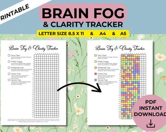 Brain Fog Daily Health Tracker PDF, Printable Chronic Illness Journal, Mental Health Clarity Workbook, Overthinking ADHD Planner, Dementia