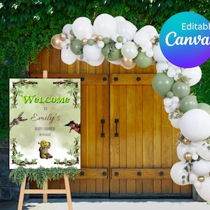Oger Boy Baby Shower Willkommensschild Canva Bearbeitbar Verschiedene Größen