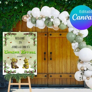 Ogre Gender Reveal Welcome Sign Canva Editable