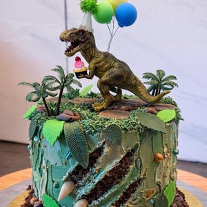 Dinosaur Birthday Cake Topper, T-rex Tree Rex Kids Dino celebration