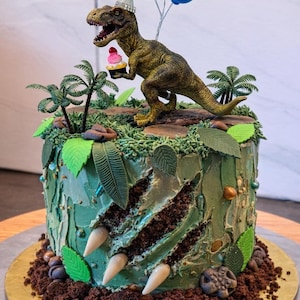 Dinosaur Birthday Cake Topper, T-rex Tree Rex Kids Dino celebration