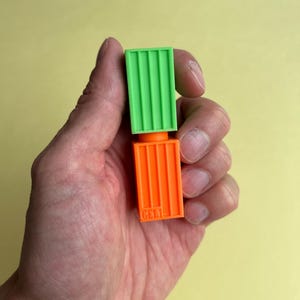 GE:1-1 Juguete Fidget impreso en 3D con imanes / Click, Antiestrés, TDAH, diferentes colores, tamaño de bolsillo, 2 piezas, Juguete portátil, satisfactorio.