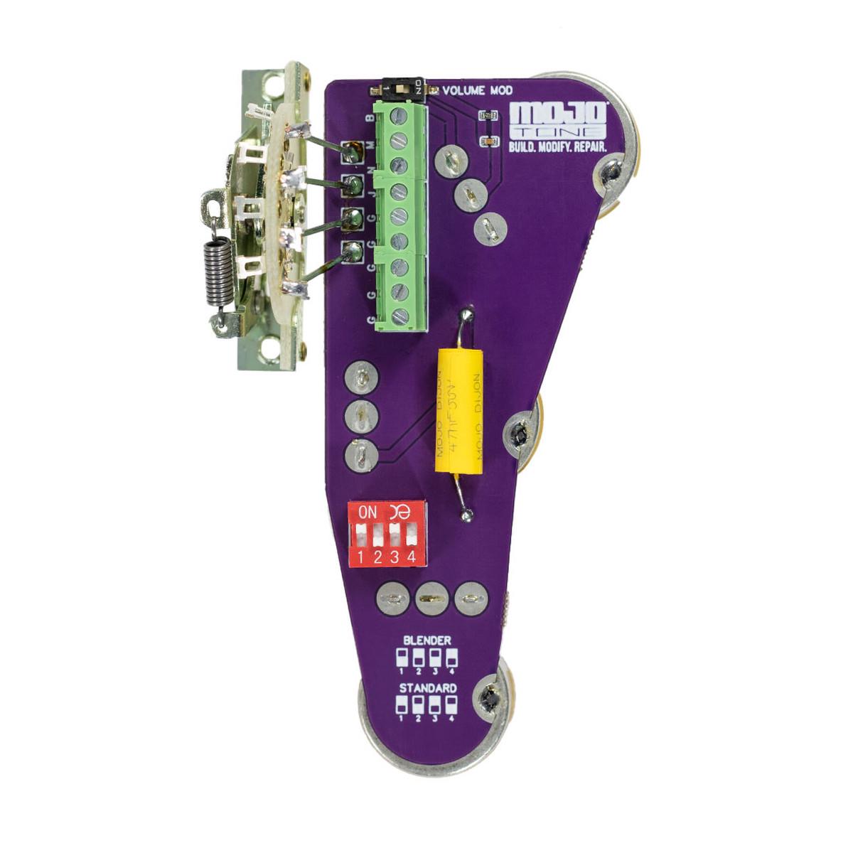 Mojotone Solderless Convertible Strat Guitar Wiring Harness- 500K Potentiometers Humbucker Pickup Version