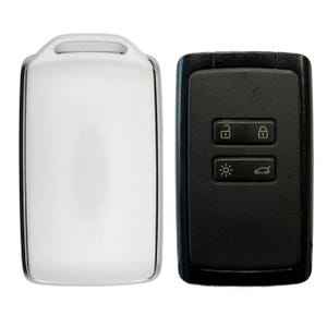 BLANC NACRE Coque etui protection clé carte mains-libres compatible Renault Dacia fabriquée en France