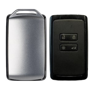 GRIS Satin / TORNADE Mat ALPINE Coque etui protection clé carte mains-libres compatible Renault Dacia fabriquée en France