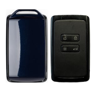 BLEU NOCTURNE R5 Coque etui protection clé carte mains-libres compatible Renault Dacia fabriquée en France