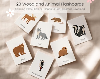 23 Printable Woodland Flashcards for Kids