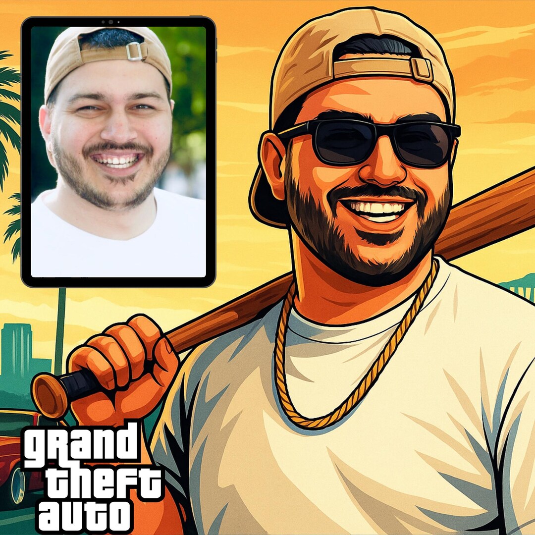 Custom GTA Portrait From Photo, Personalized Digital GTA Character Art ...