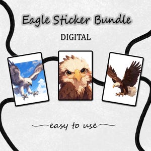Cool eagle stickers in PnG files | Stunning eagle stickers for your journal | Printable stickers with eagle motifs | Goodnotes stickers
