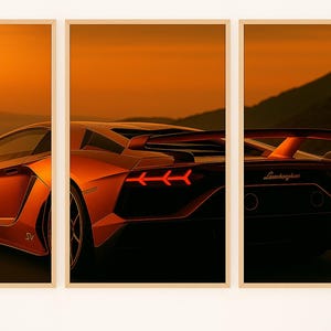Lamborghini Aventador SVJ Sunset Poster: Luxury Supercar Wall Art